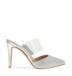 Women's Harnie Mule Pump Silver $52.36 Shoes