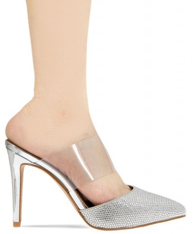 Women's Harnie Mule Pump Silver $52.36 Shoes