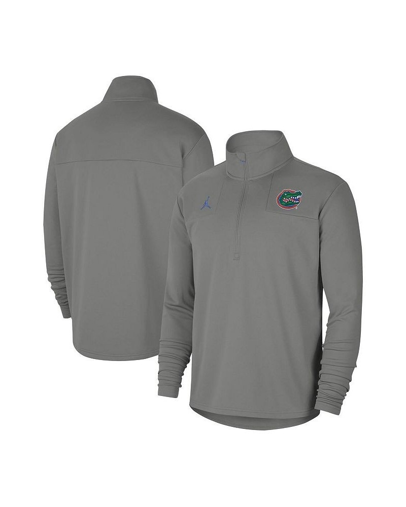 Men's Gray Florida Gators 2021 Coaches Top Performance Half-Zip Jacket $29.40 Jackets