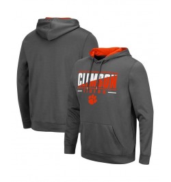 Men's Charcoal Clemson Tigers Slash Stack 2.0 Pullover Hoodie $31.85 Sweatshirt