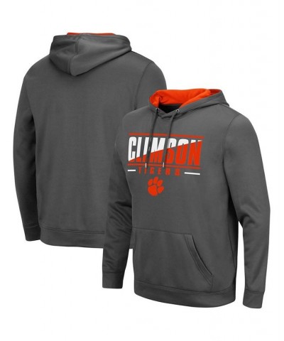 Men's Charcoal Clemson Tigers Slash Stack 2.0 Pullover Hoodie $31.85 Sweatshirt