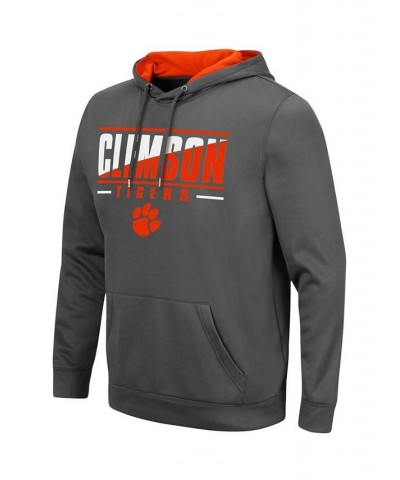 Men's Charcoal Clemson Tigers Slash Stack 2.0 Pullover Hoodie $31.85 Sweatshirt