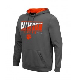 Men's Charcoal Clemson Tigers Slash Stack 2.0 Pullover Hoodie $31.85 Sweatshirt