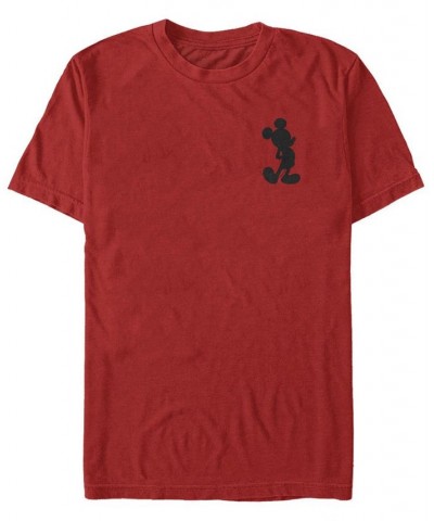 Men's Mickey Silhouette Short Sleeve Crew T-shirt Red $18.89 T-Shirts