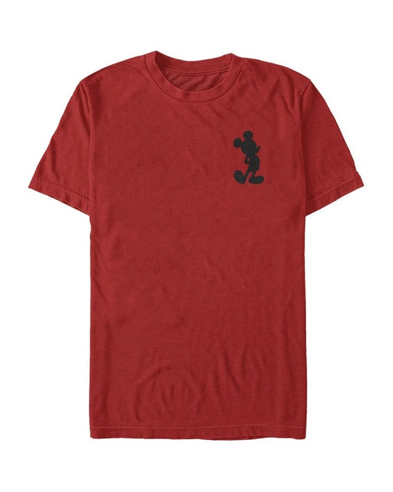 Men's Mickey Silhouette Short Sleeve Crew T-shirt Red $18.89 T-Shirts