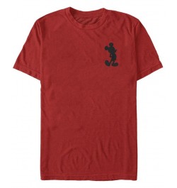 Men's Mickey Silhouette Short Sleeve Crew T-shirt Red $18.89 T-Shirts