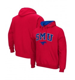 Men's Red SMU Mustangs Arch and Logo Pullover Hoodie $24.75 Sweatshirt