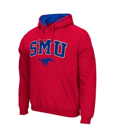 Men's Red SMU Mustangs Arch and Logo Pullover Hoodie $24.75 Sweatshirt