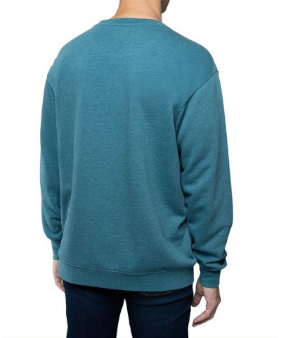 Men's Crewneck Burnout Fleece Knit Sweatshirt Blue $14.57 Sweatshirt