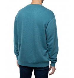 Men's Crewneck Burnout Fleece Knit Sweatshirt Blue $14.57 Sweatshirt