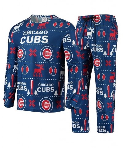 Men's Royal Chicago Cubs Ugly Pajama Sleep Set $38.49 Pajama