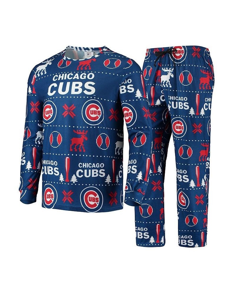 Men's Royal Chicago Cubs Ugly Pajama Sleep Set $38.49 Pajama