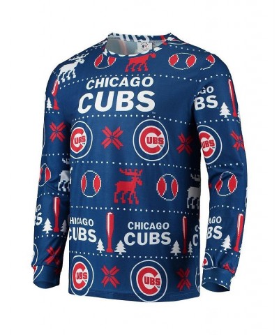 Men's Royal Chicago Cubs Ugly Pajama Sleep Set $38.49 Pajama