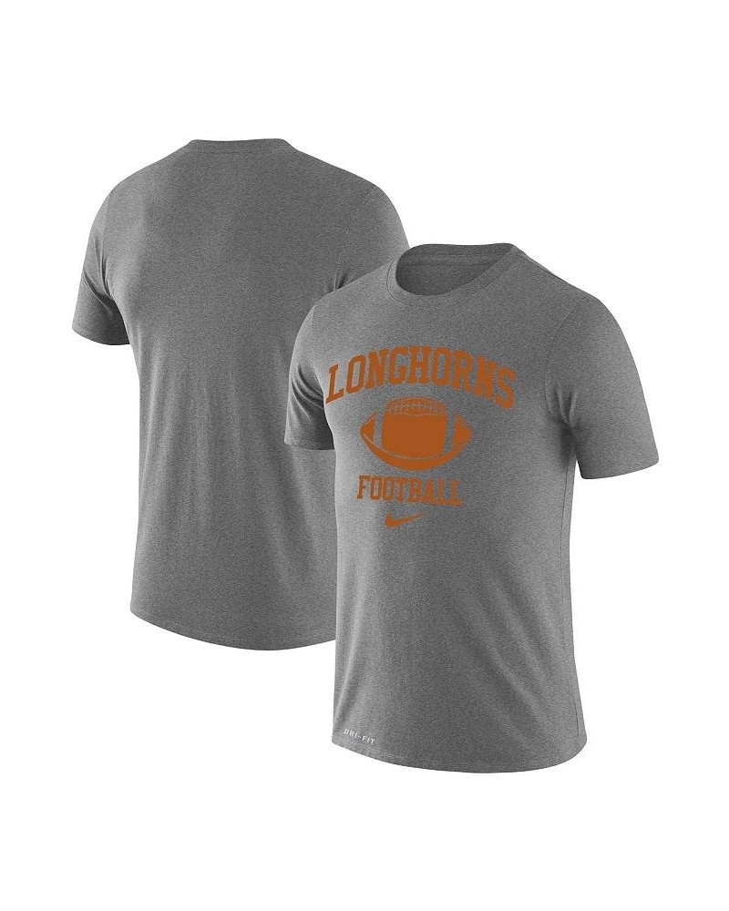 Men's Heathered Gray Texas Longhorns Retro Football Lockup Legend Performance T-shirt $26.99 T-Shirts