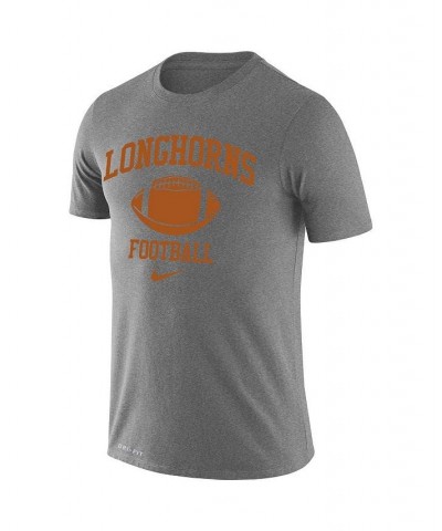 Men's Heathered Gray Texas Longhorns Retro Football Lockup Legend Performance T-shirt $26.99 T-Shirts