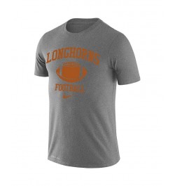 Men's Heathered Gray Texas Longhorns Retro Football Lockup Legend Performance T-shirt $26.99 T-Shirts