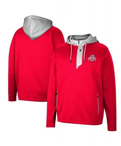 Men's Scarlet Ohio State Buckeyes Luge 3.0 Quarter-Zip Hoodie $39.95 Sweatshirt