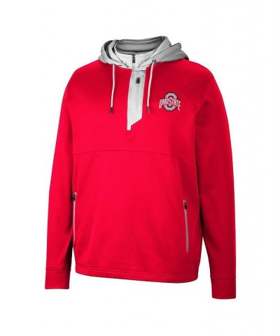 Men's Scarlet Ohio State Buckeyes Luge 3.0 Quarter-Zip Hoodie $39.95 Sweatshirt