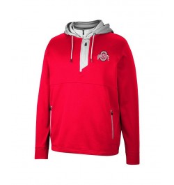 Men's Scarlet Ohio State Buckeyes Luge 3.0 Quarter-Zip Hoodie $39.95 Sweatshirt