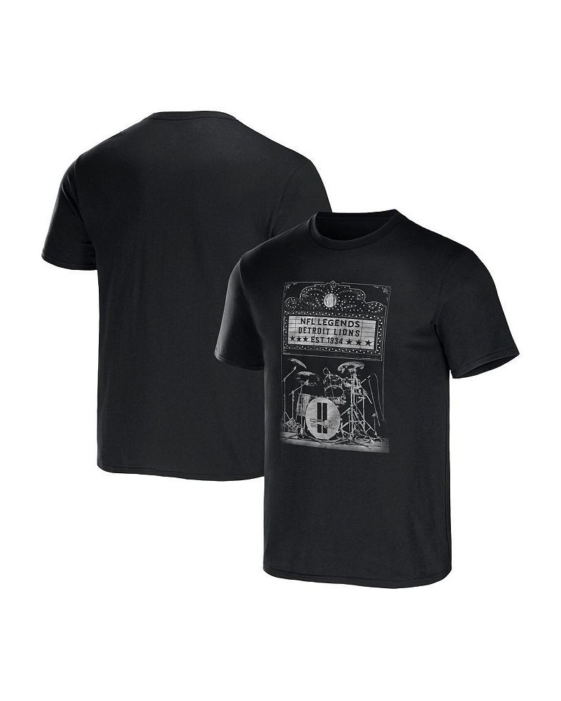 Men's NFL x Darius Rucker Collection by Black Detroit Lions Band T-shirt $19.43 T-Shirts