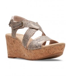 Women's Rose Way Crisscross Cork-Wedge Sandals Tan/Beige $52.32 Shoes