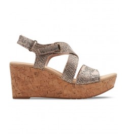 Women's Rose Way Crisscross Cork-Wedge Sandals Tan/Beige $52.32 Shoes