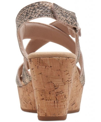 Women's Rose Way Crisscross Cork-Wedge Sandals Tan/Beige $52.32 Shoes