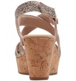 Women's Rose Way Crisscross Cork-Wedge Sandals Tan/Beige $52.32 Shoes