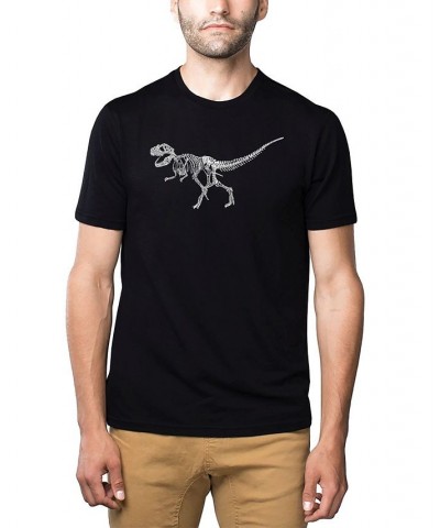 Men's Premium Word Art T-Shirt - Dinosaur T-Rex Skeleton Black $26.99 T-Shirts