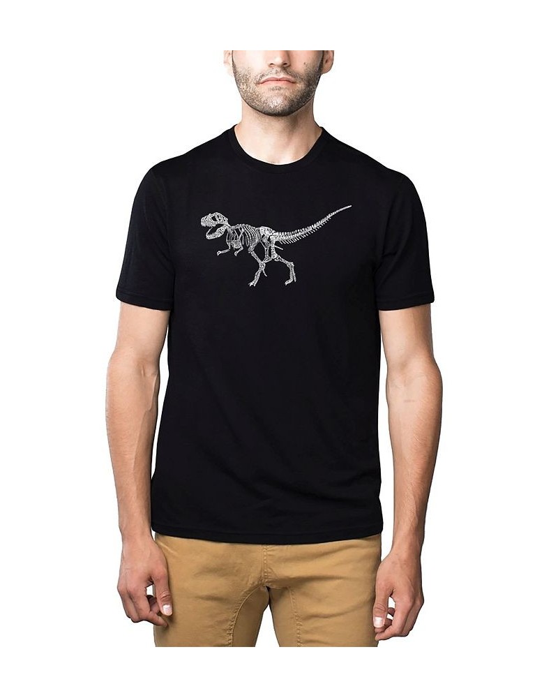 Men's Premium Word Art T-Shirt - Dinosaur T-Rex Skeleton Black $26.99 T-Shirts