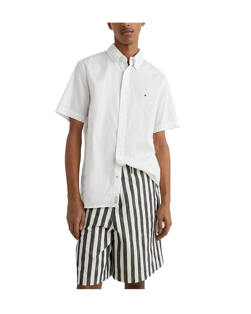 Men's Flex Poplin Regular-Fit Short-Sleeve Shirt White $27.30 Shirts