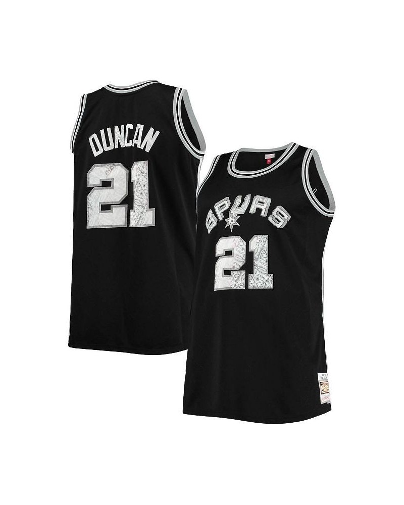 Men's Tim Duncan Black San Antonio Spurs Big and Tall 1998-99 NBA 75th Anniversary Diamond Swingman Jersey $58.50 Jersey