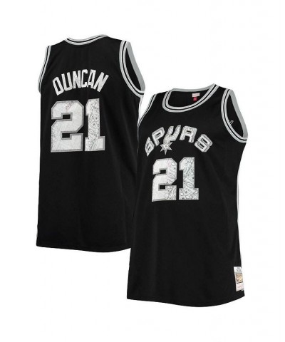 Men's Tim Duncan Black San Antonio Spurs Big and Tall 1998-99 NBA 75th Anniversary Diamond Swingman Jersey $58.50 Jersey