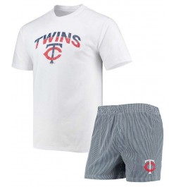 Men's White and Navy Minnesota Twins Gateway T-shirt and Boxer Shorts Sleep Set $27.50 Pajama