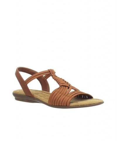 Women's Bellita Stretch Elastic Memory Foam Sandal Brown $39.75 Shoes