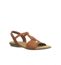 Women's Bellita Stretch Elastic Memory Foam Sandal Brown $39.75 Shoes