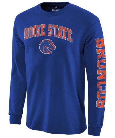 Men's Royal Boise State Broncos Distressed Arch Over Logo Long Sleeve Hit T-shirt $14.72 T-Shirts