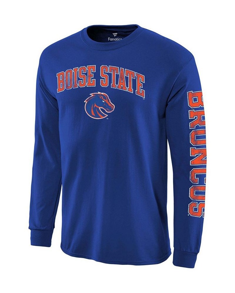 Men's Royal Boise State Broncos Distressed Arch Over Logo Long Sleeve Hit T-shirt $14.72 T-Shirts