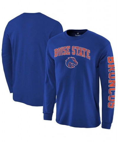 Men's Royal Boise State Broncos Distressed Arch Over Logo Long Sleeve Hit T-shirt $14.72 T-Shirts