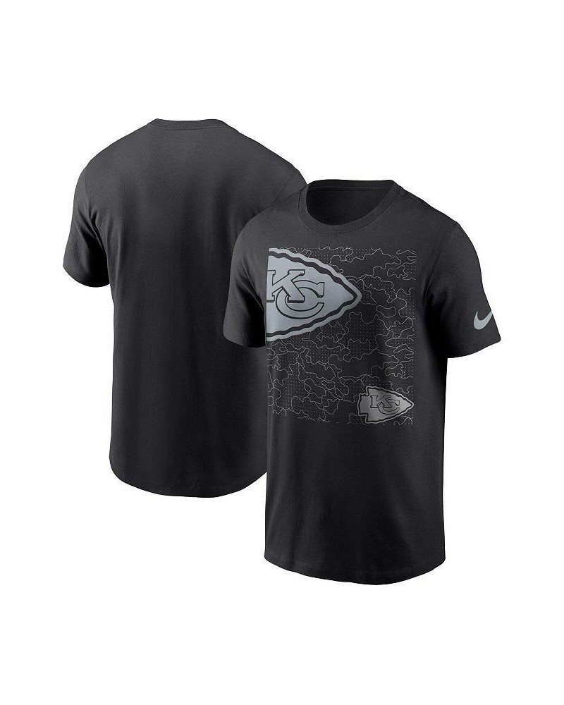 Men's Black Kansas City Chiefs RFLCTV T-shirt $25.49 T-Shirts