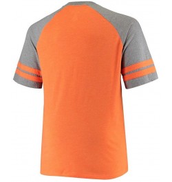 Men's Big and Tall Orange, Heathered Gray Miami Dolphins Two-Stripe Tri-Blend Raglan T-shirt $22.79 T-Shirts