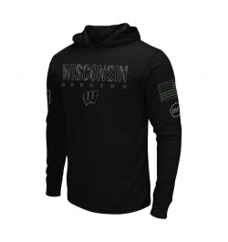 Men's Black Wisconsin Badgers OHT Military-Inspired Appreciation Hoodie Long Sleeve T-shirt $24.75 T-Shirts