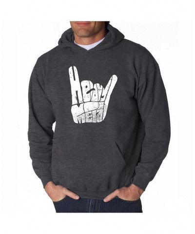 Men's Word Art Hooded Sweatshirt - Heavy Metal Gray $35.99 Sweatshirt