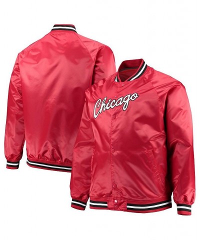 Men's Red Chicago Bulls Big and Tall Hardwood Classics Raglan Satin Full-Snap Jacket $51.99 Jackets