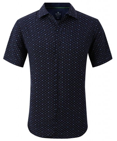 Men's Slim Fit Short Sleeve Performance Button Down Dress Shirt Blue $21.59 Dress Shirts