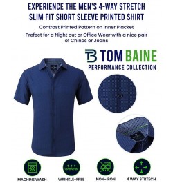 Men's Slim Fit Short Sleeve Performance Button Down Dress Shirt Blue $21.59 Dress Shirts