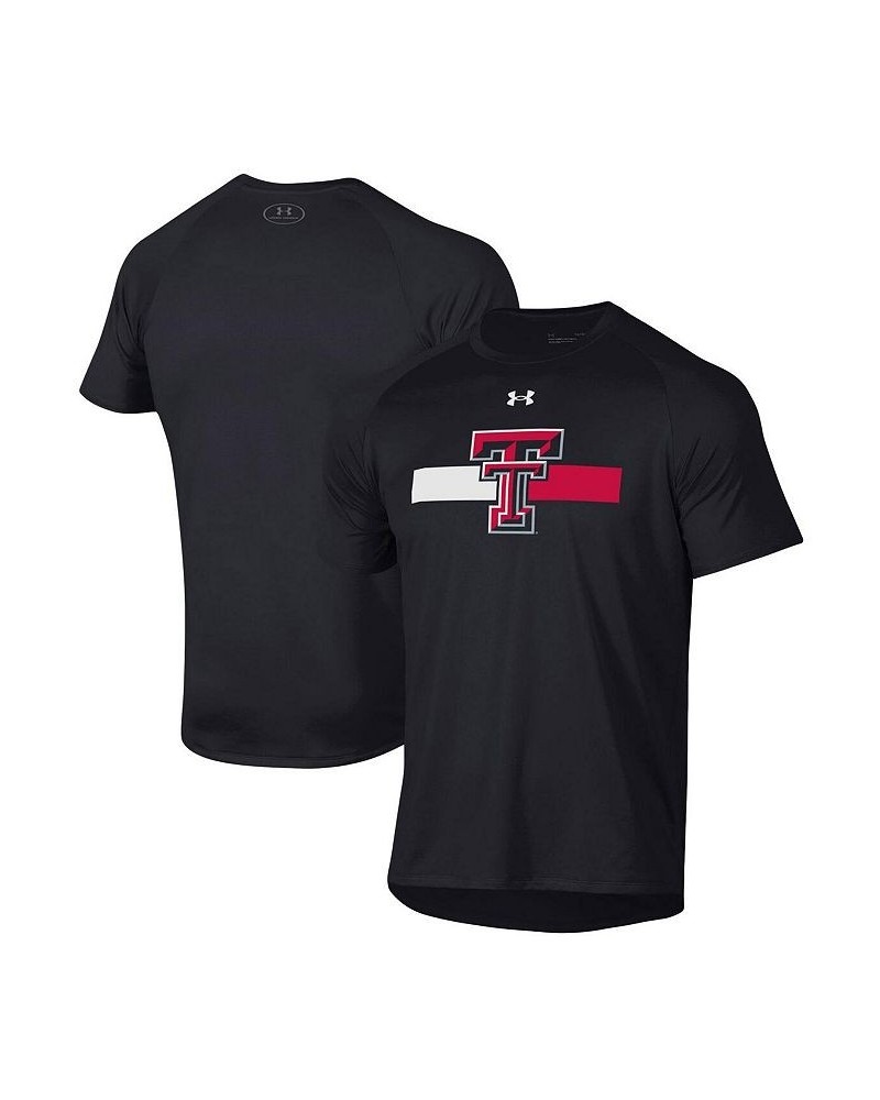 Men's Black Texas Tech Red Raiders Logo Stripe Performance Raglan T-shirt $34.30 T-Shirts