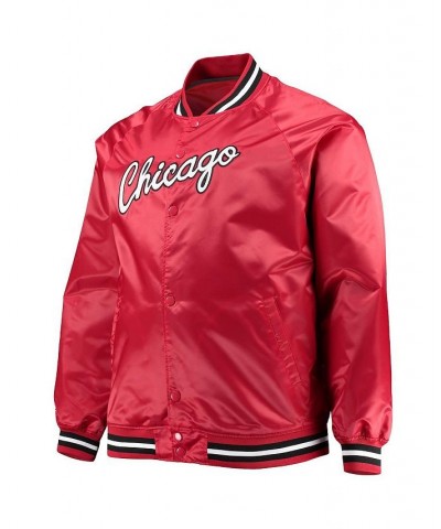 Men's Red Chicago Bulls Big and Tall Hardwood Classics Raglan Satin Full-Snap Jacket $51.99 Jackets