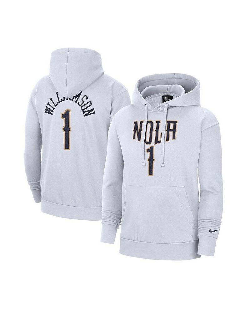 Men's Zion Williamson White New Orleans Pelicans 2021/22 City Edition Name and Number Pullover Hoodie $34.31 Sweatshirt