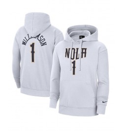 Men's Zion Williamson White New Orleans Pelicans 2021/22 City Edition Name and Number Pullover Hoodie $34.31 Sweatshirt